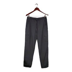 Eddie Bauer Women's Black Cargo Fleece Lined Pants Hiking Jogger Fall 2023 Sz 8